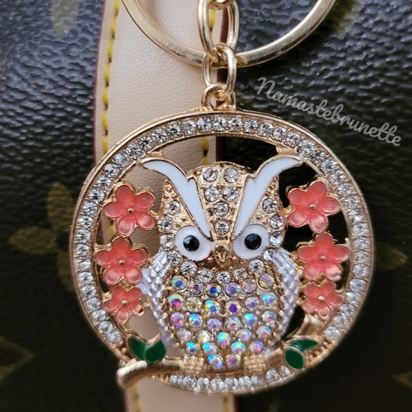 2/$20 Boho Owl Crystal Rhinestone Keychain Bag Charm - Picture 4 of 9